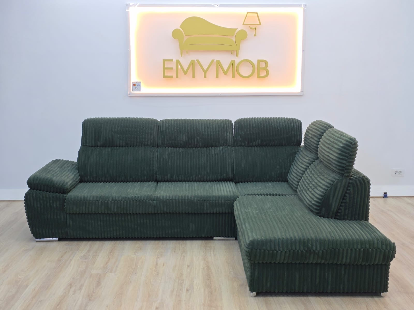 Colțar modern Verde 290 cm / 230 cm IMPORT GERMANIA
