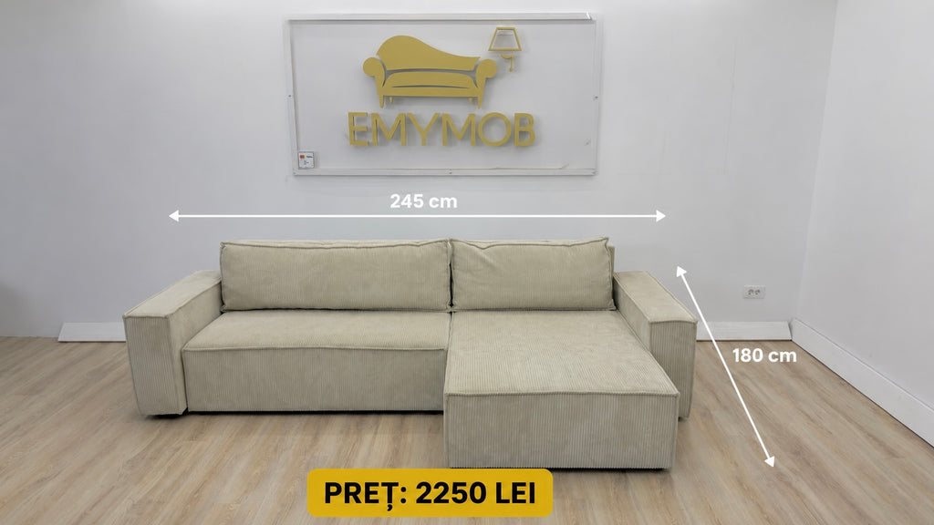 Colțar Modern Extensibil 245 x 180 cm