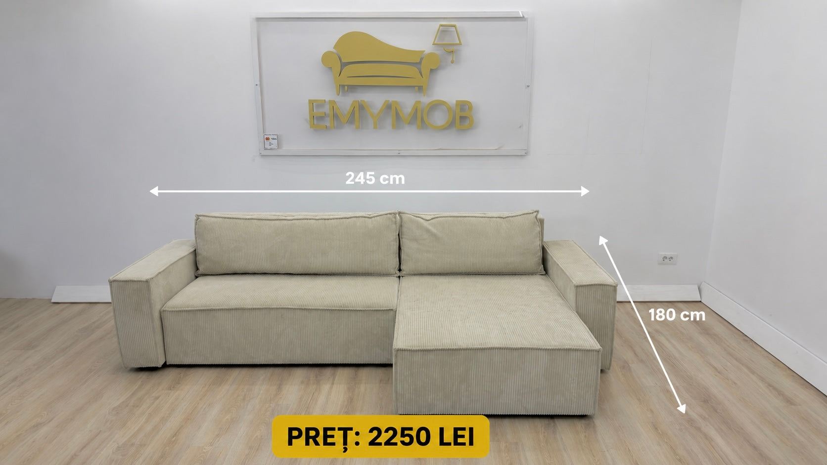 Colțar Modern Extensibil 245 x 180 cm