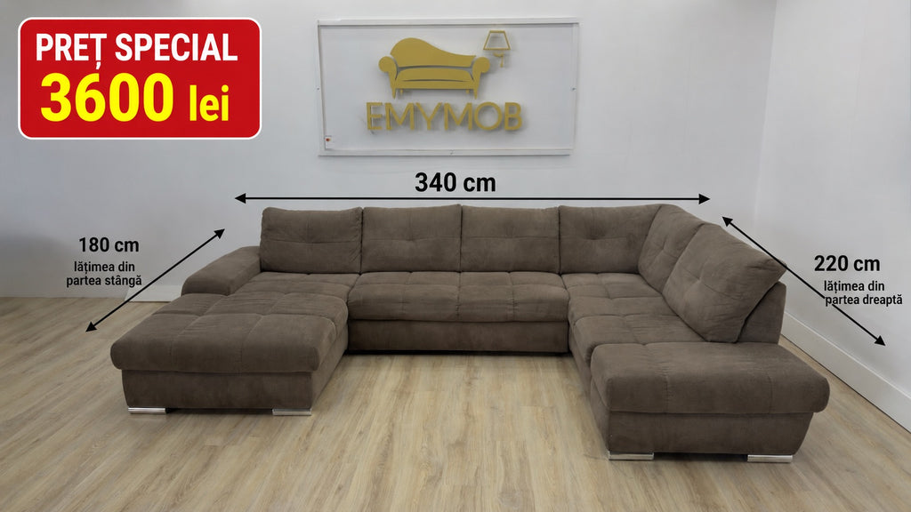 Colțar U Premium 340 x 220 x 180 cm