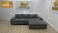 Colțar extensibil cu ladă de depozitare – 295 x 180 cm