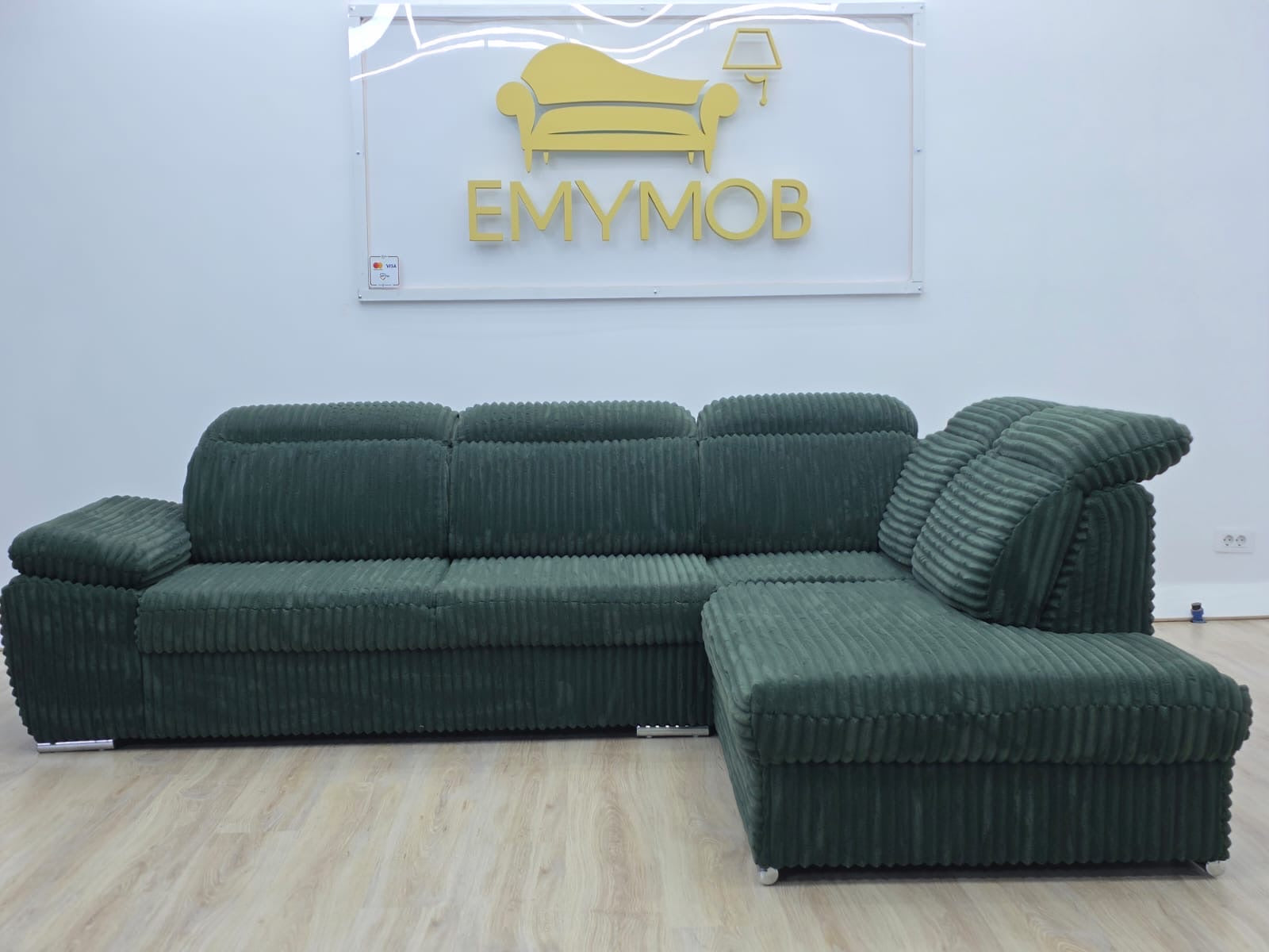 Colțar modern Verde 290 cm / 230 cm IMPORT GERMANIA