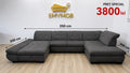 Colțar U Extensibil cu Ladă Depozitare 350x200 cm