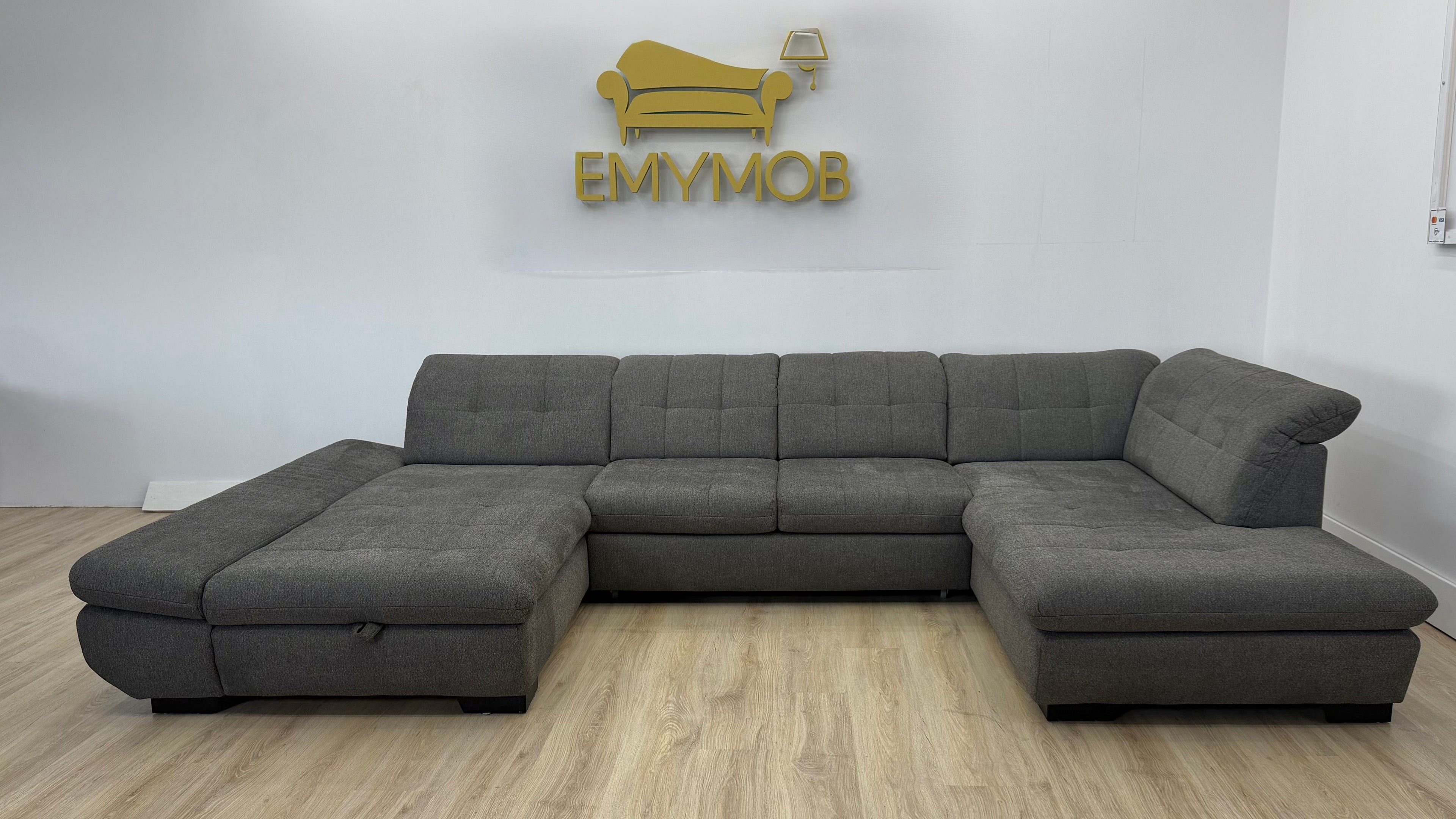 Colțar U Extensibil cu Ladă Depozitare 350x200 cm