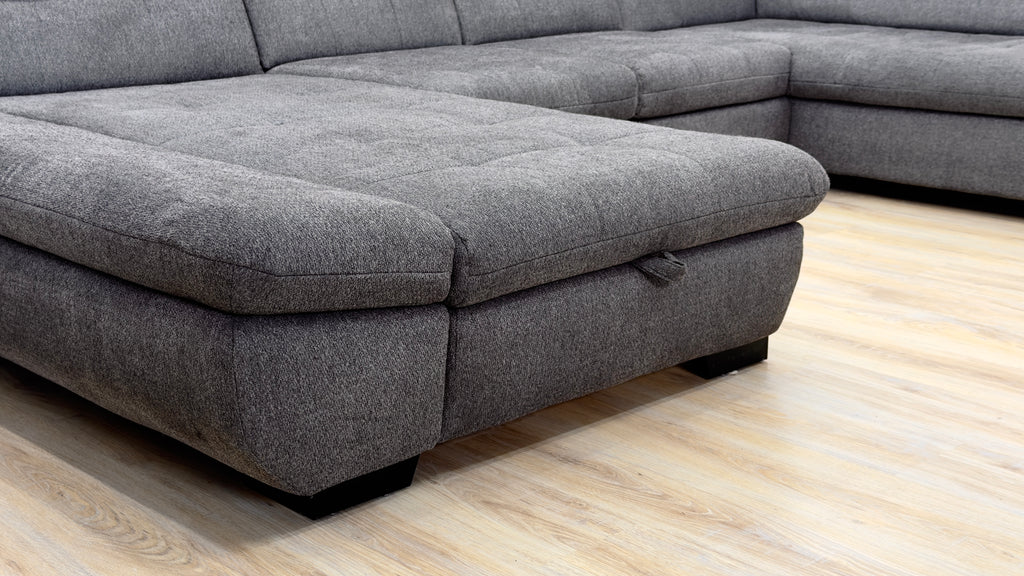 Colțar U Extensibil cu Ladă Depozitare 350x200 cm