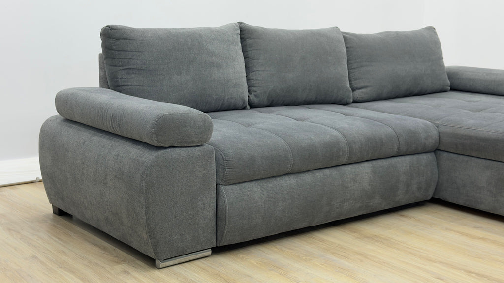 Colțar extensibil cu ladă de depozitare – 295 x 180 cm