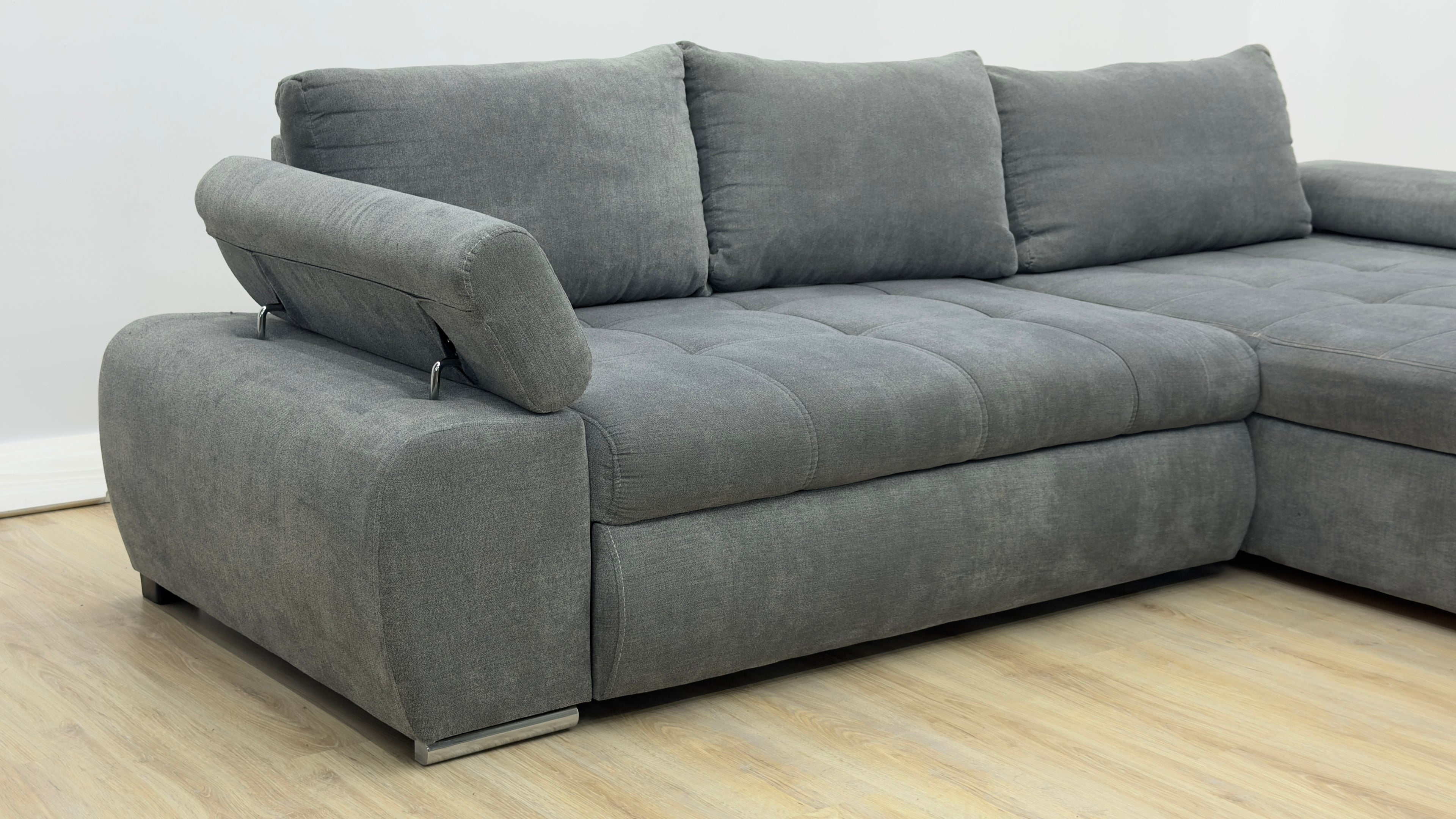 Colțar extensibil cu ladă de depozitare – 295 x 180 cm