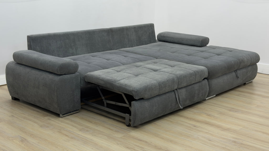 Colțar extensibil cu ladă de depozitare – 295 x 180 cm