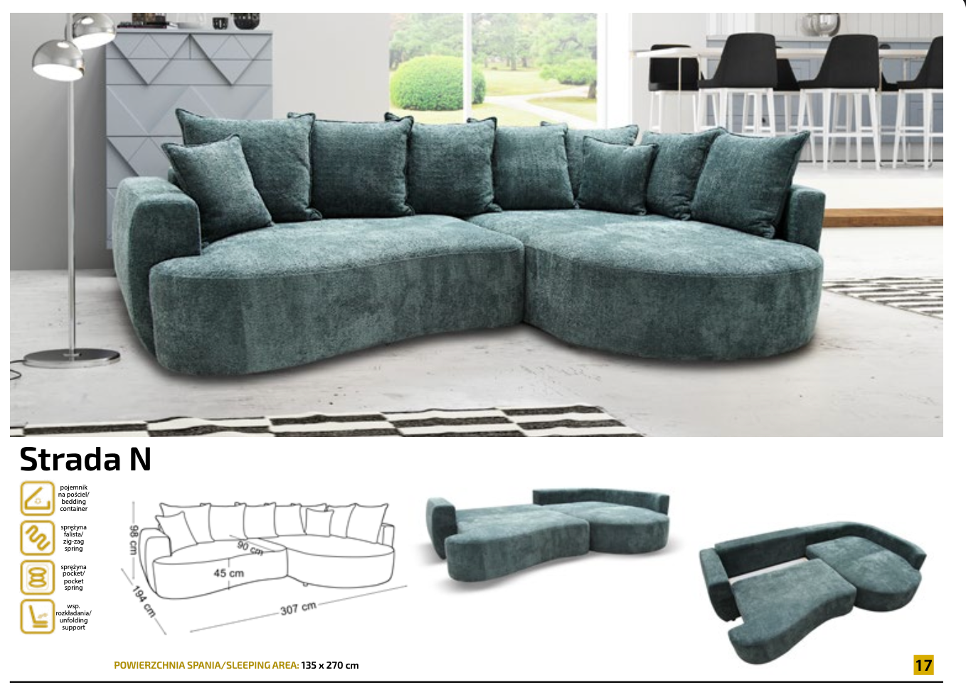 Colțar modern „STRADA N” – design premium, formă unică și confort maxim