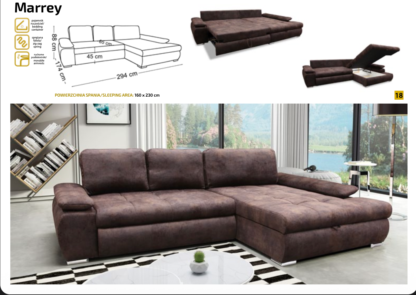Colțar extensibil „MARREY” – confort premium &amp; design modern | EMYMOB 295 Cm / 175 Cm