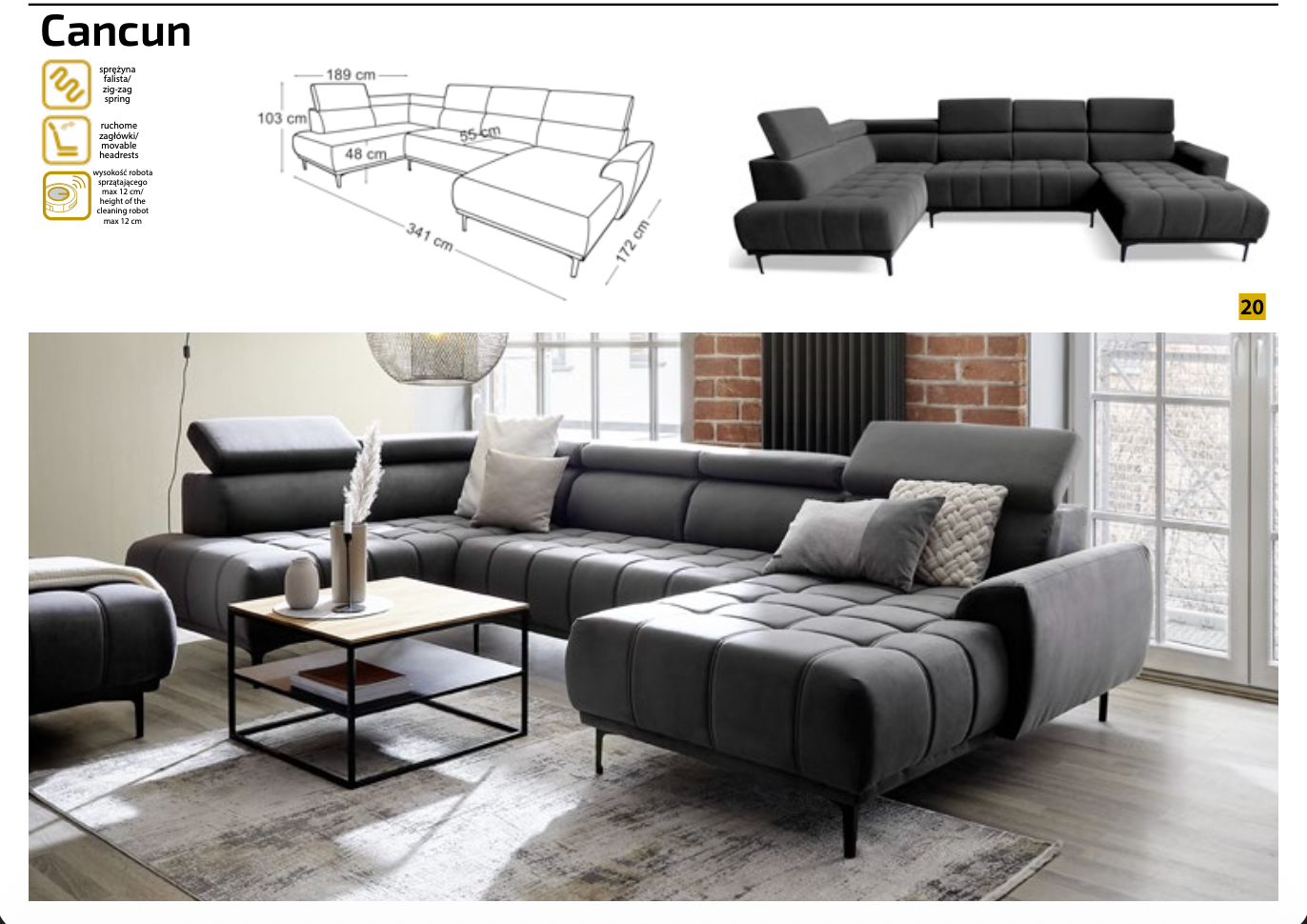Colțar modern „CANCUN” – design premium &amp; confort maxim | EMYMOB