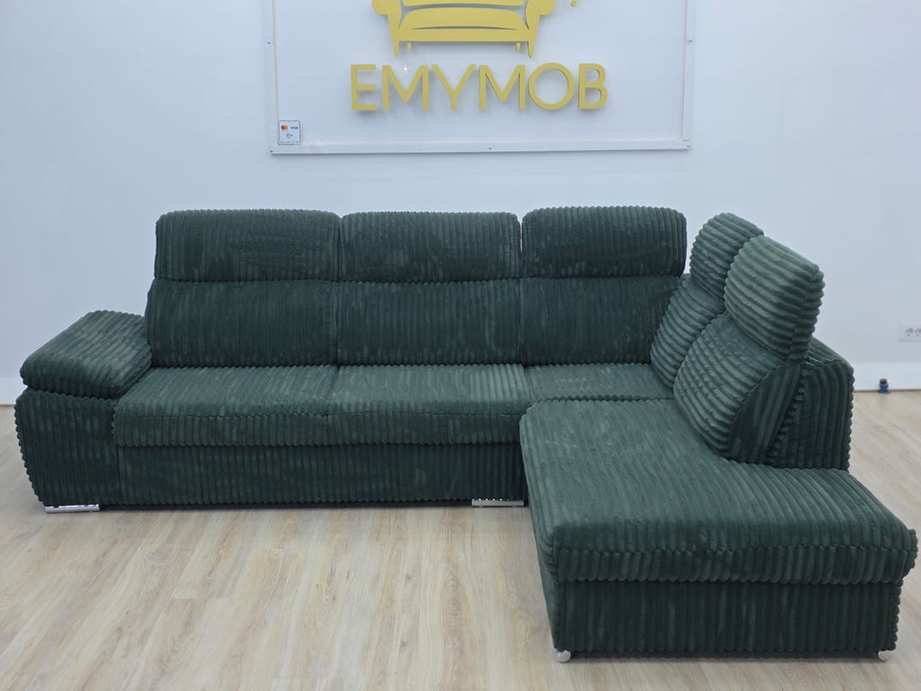 Colțar modern Verde 290 cm / 230 cm IMPORT GERMANIA