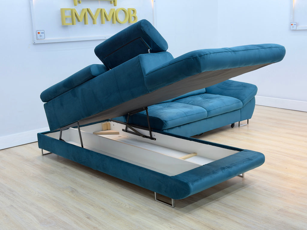 Colțar extensibil XL cu ladă depozitare – design premium, confort maxim